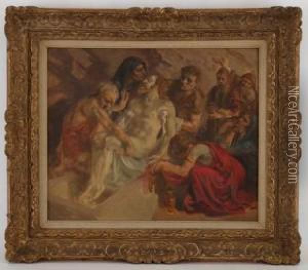 Le Descente De Croix Oil Painting - Francois Joseph Vernay