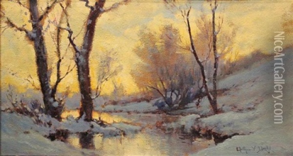 Snowy Landscape Oil Painting - Arthur Vidal Diehl