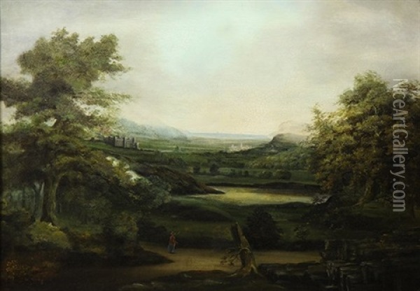 A Scottish Landscape Oil Painting - John Berney Ladbrooke