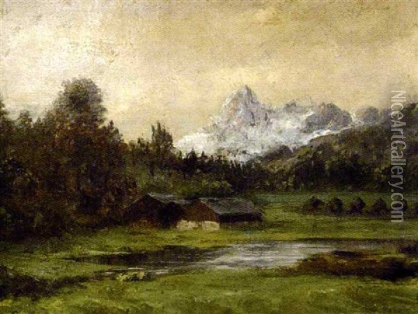 Maison Dans Un Paysage De Montagne Suisse Oil Painting - Gustave Courbet