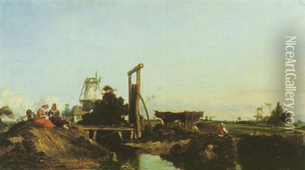 Moulins Dans La Campagne Oil Painting - Georges de Lafage-Laujol