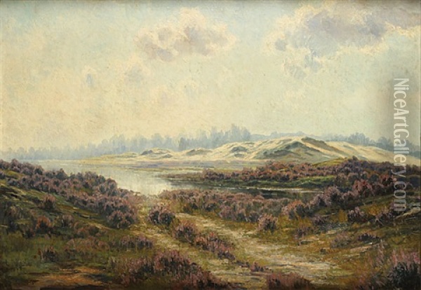 Heidelandschap Met Ven Oil Painting - Leon Delderenne