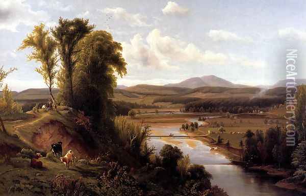 Connecticut River Valley, Vermont Oil Painting - Max Eglau