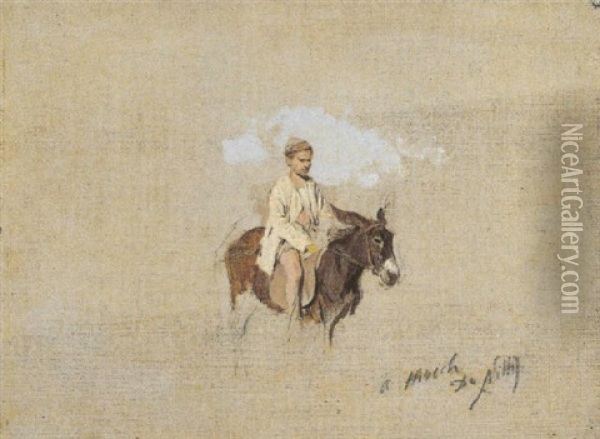 A Cavallo Del Somarello Oil Painting - Giuseppe de Nittis