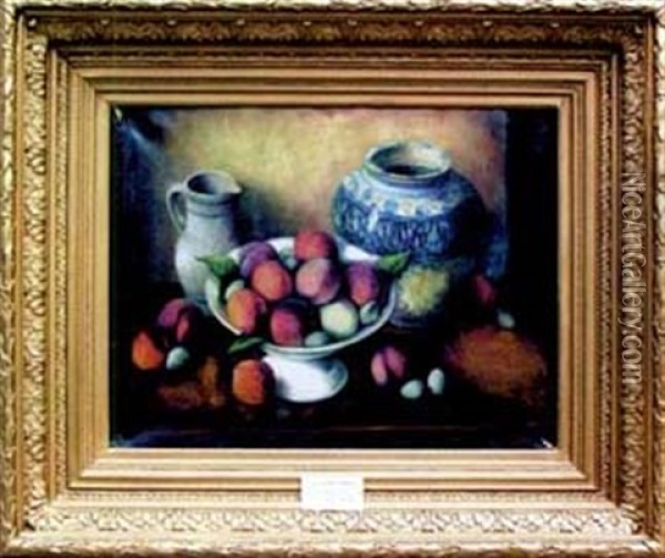 Nature Morte Aux Fruits Et Compotier Oil Painting - Charles Jacquemot