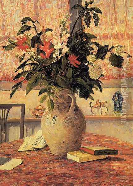 Bfouquet of Flowers in Front of a Window Oil Painting - Maxime Maufra