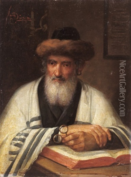 Rabbiner Oil Painting - Josef Johann Suess