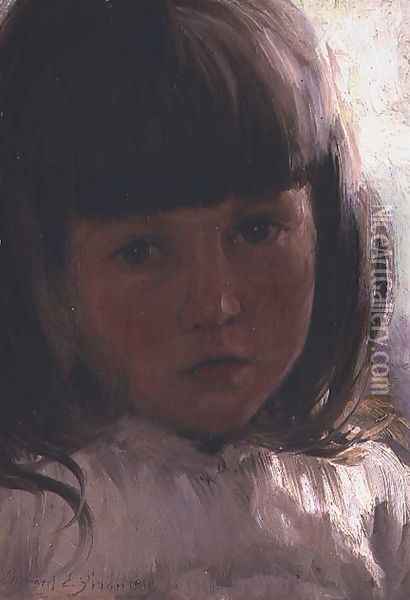 Study of a young girl Oil Painting - Edward Emerson Simmons