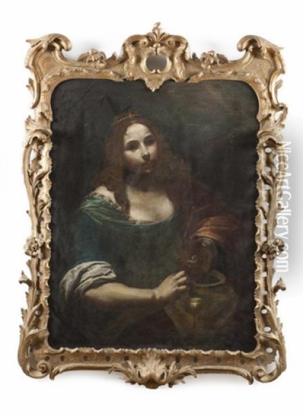 Sainte Praxede Oil Painting - Giovanni Martinelli