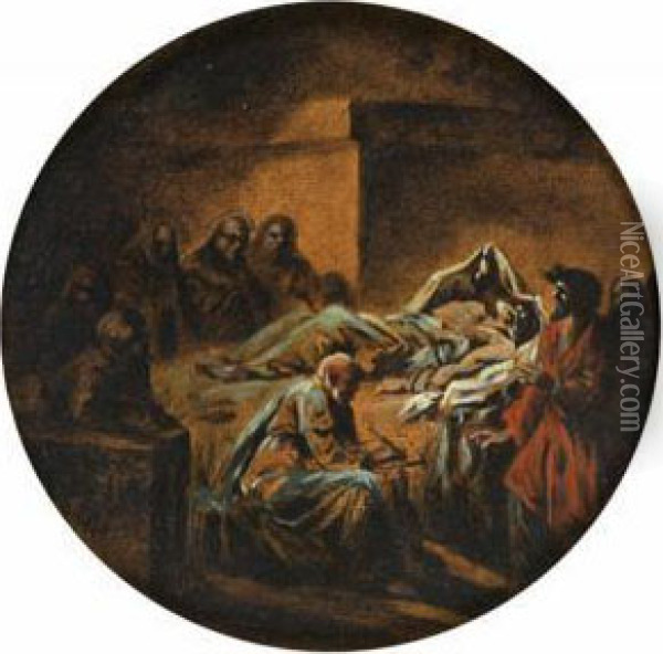 La Mort De Socrate Oil Painting - Jacques Gamelin