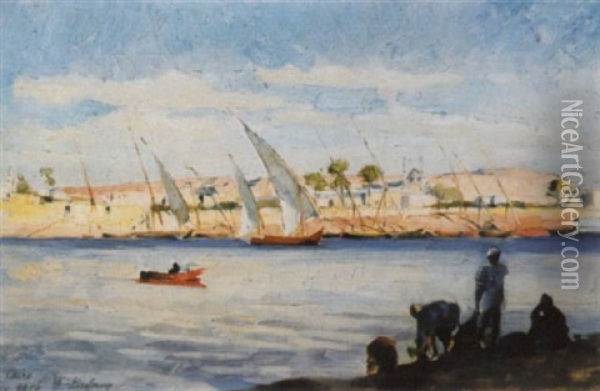 Voiliers Sur Le Nil Oil Painting - Frederic Dufaux