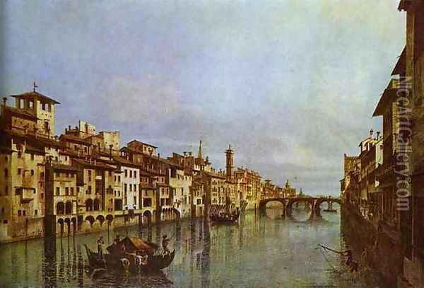 Arno in Florence Oil Painting - Bernardo Bellotto