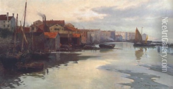 Lagune In Venedig Oil Painting - Adolf Kaufmann