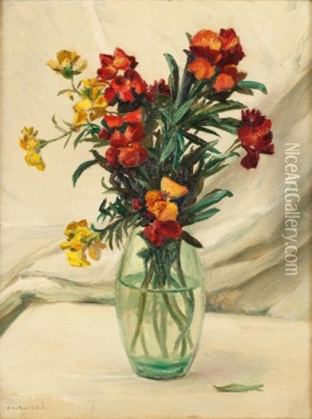 Vase De Fleurs Oil Painting - Charles Emmanuel Joseph Roussel