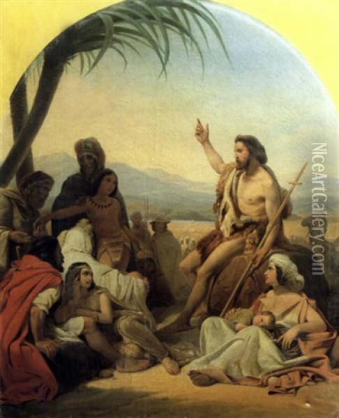 Saint Jean Baptiste Prechant Dans Le Desert Oil Painting - Heinrich Frederic Schopin