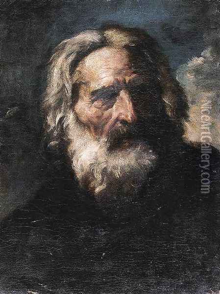 Portrait of a Bearded Old Man c. 1665 Oil Painting - Pier Francesco Mola