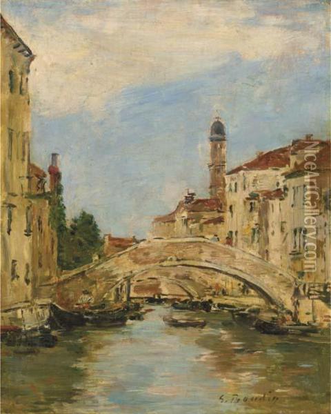 Petit Canal A Venise Oil Painting - Eugene Boudin