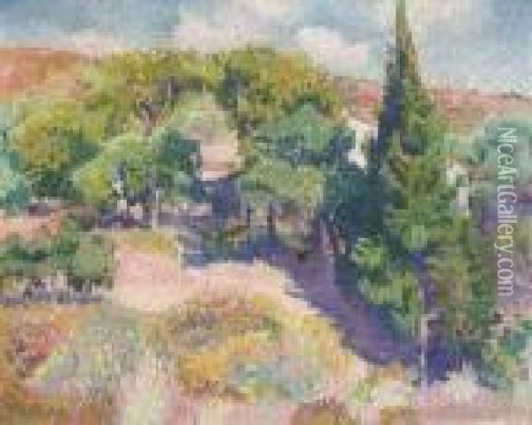 Cypres Oil Painting - Henri Edmond Cross
