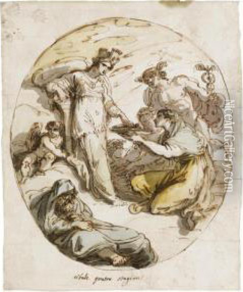 Various Properties
 

 
 
 

 
 A Design For Decorations With Cybele And The Four Seasons Oil Painting - Felice Gianni