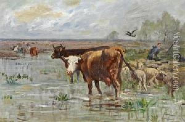 La Gardienne De Moutons Oil Painting - Albert Charpin