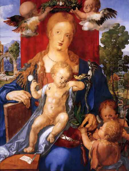 Madonna With The Siskin Oil Painting - Albrecht Durer