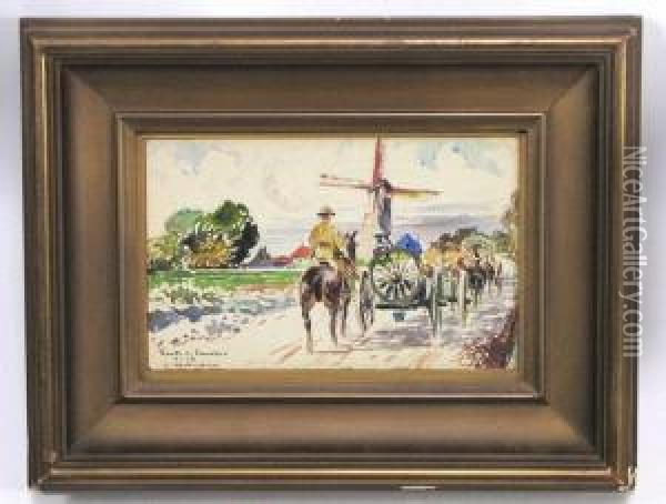 Route De Croinbee Oil Painting - Louis-Ferdinand Malespina