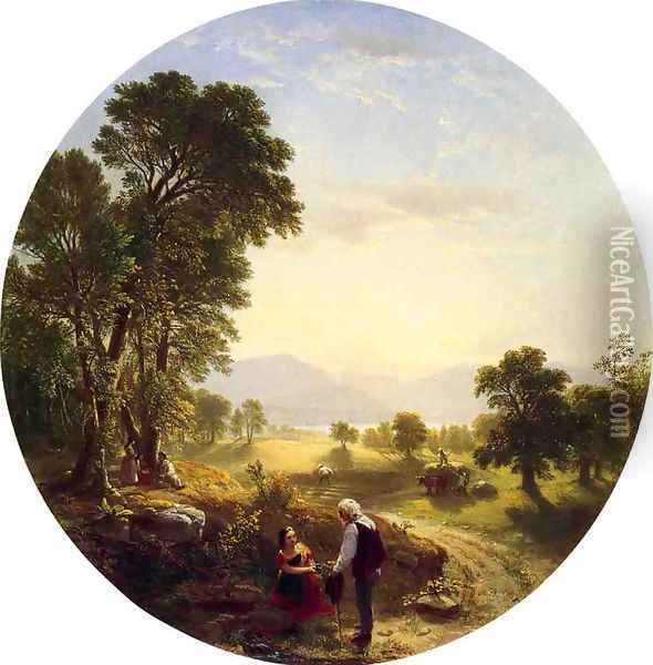 Hudson River Scene Oil Painting - Asher Brown Durand