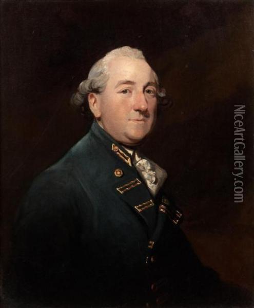 Portrait Presume D'un Amiral En Manteau Bleu Oil Painting - James Northcote
