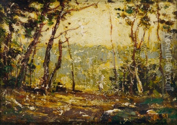 Wood's Edge Oil Painting - Ralph Albert Blakelock