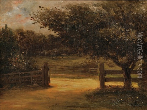 Beyond The Gate Oil Painting - William Morris Hunt