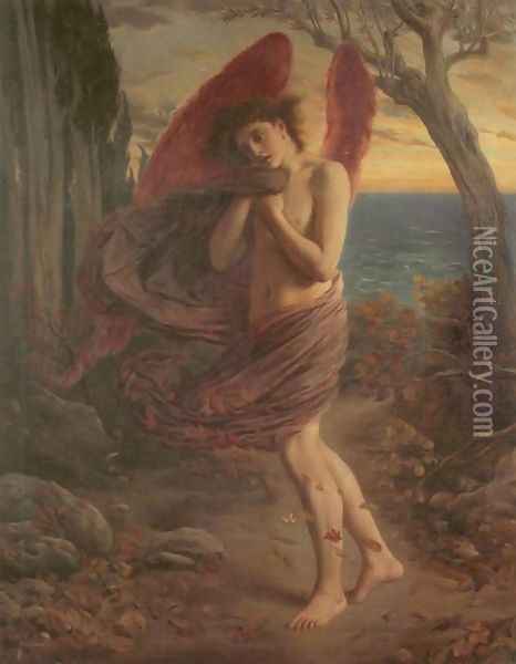 Love in Autumn Oil Painting - Simeon Solomon