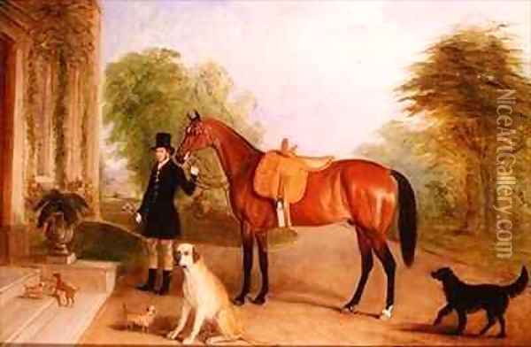 A Groom with a Horse Oil Painting - John Snr Ferneley