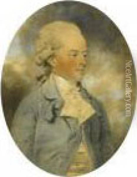 Portrait Of Henry Darell Of Calehill Kent Oil Painting - John Downman