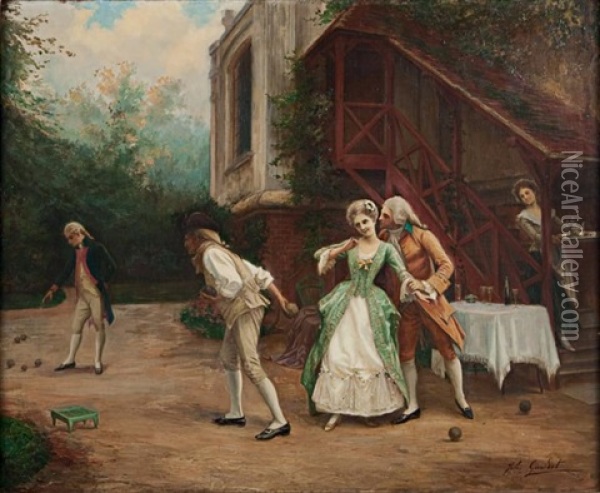 La Partie Gagnee Oil Painting - Jules Girardet