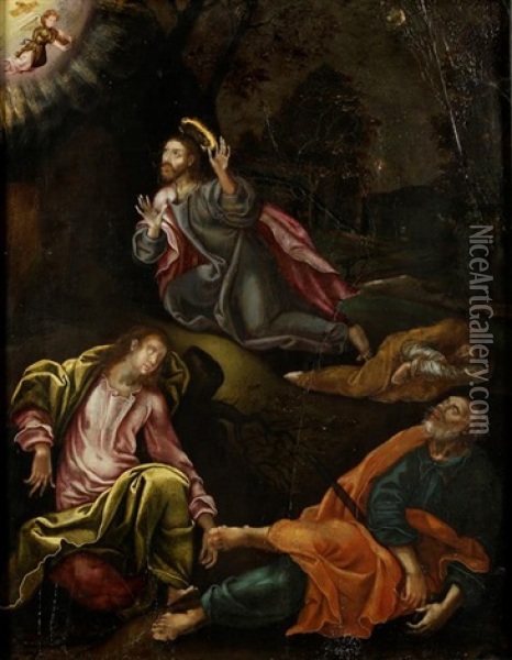 The Agony In The Garden Oil Painting - Giovanni-Battista Tinti
