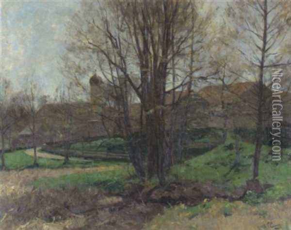 Schlospark In Vorfruling Oil Painting - Robert Franz Curry