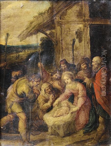 The Adoration Of The Shepherds Oil Painting - Frans III Francken