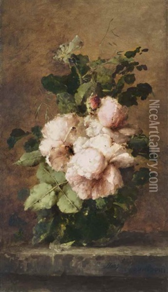 Peonies And Roses Oil Painting - Margaretha Roosenboom