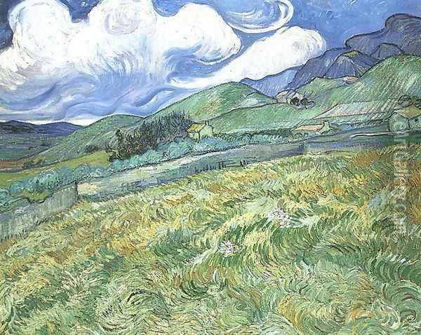 Paysage montagneux derrière l'hôpital de Saint-Pau 1889l Oil Painting - Vincent Van Gogh