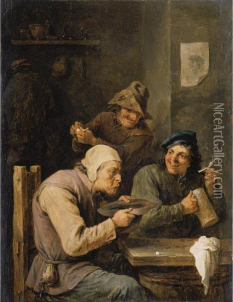 The Hustle-cap Oil Painting - David The Younger Teniers