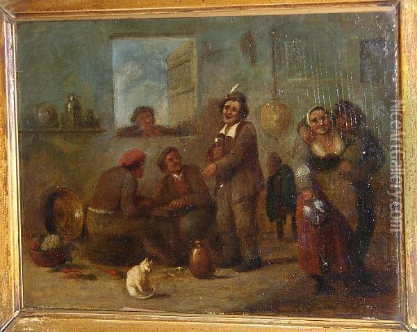Tavern Interior Oil Painting - Adriaen Jansz. Van Ostade