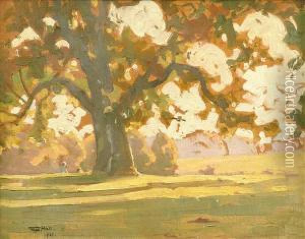Figures Beneath A Treein The Sunlight Oil Painting - Frederick Hall