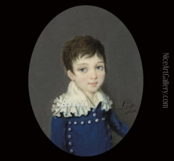 A Boy Called Ferdinand, In Blue Coat With Silver Buttons Oil Painting -  Lege