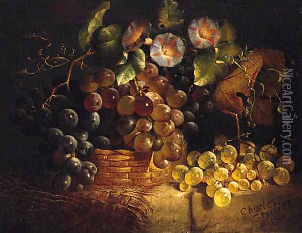 Grapes in a Basket Oil Painting - Charles Stuart