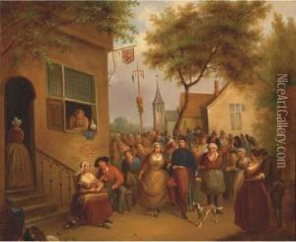 A Merry Gathering Oil Painting - Henri Jos. Gommarus Carpentero