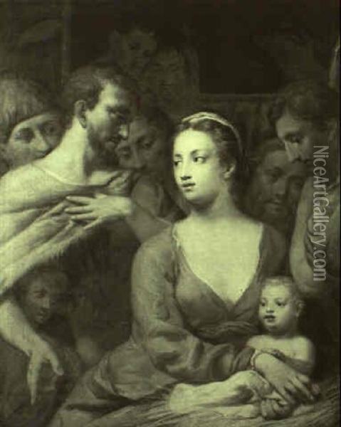 The Adoration Of The Shepherds Oil Painting - Giovanni Antonio Pellegrini