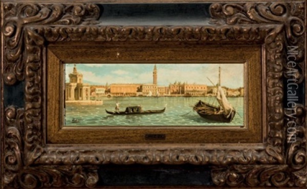 Dos Vistas De Venecia Oil Painting - Antonio Rizzi