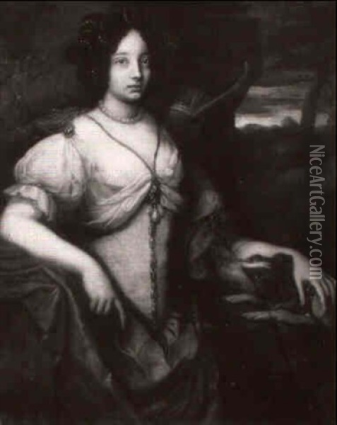 Portrat Einer Dame Als Diana Oil Painting - Abraham van Diepenbeeck