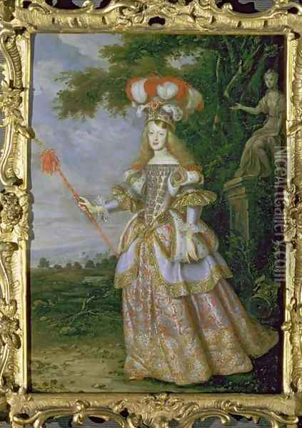 Empress Margaret Theresa 1651-73, 1st wife of Emperor Leopold I 1640-1705 of Austria, dressed as a character from La Galatea, a favola set to music by Antonio Draghi, 1667 Oil Painting - of Ypres (Johannes or Jan) Thomas
