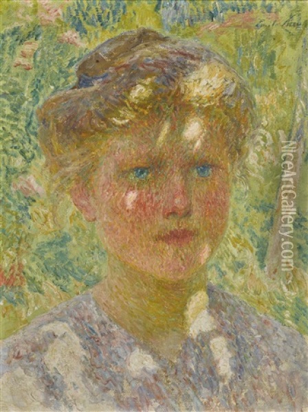Jeune Fille Aux Cheveux Blonds Oil Painting - Emile Claus